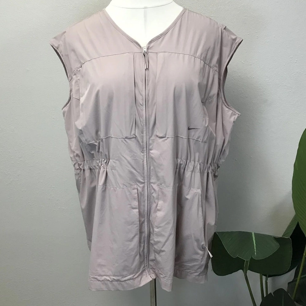 Nike Pink Lightweight Drawstring Waist Full-Zip Vest - Size 3X